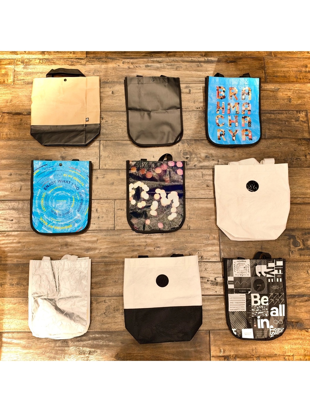 Lululemon reusable shopping bags Sml & Lrg, lot of 12